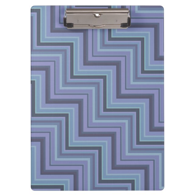 Blue-grey stripes stairs pattern clipboard (Front)
