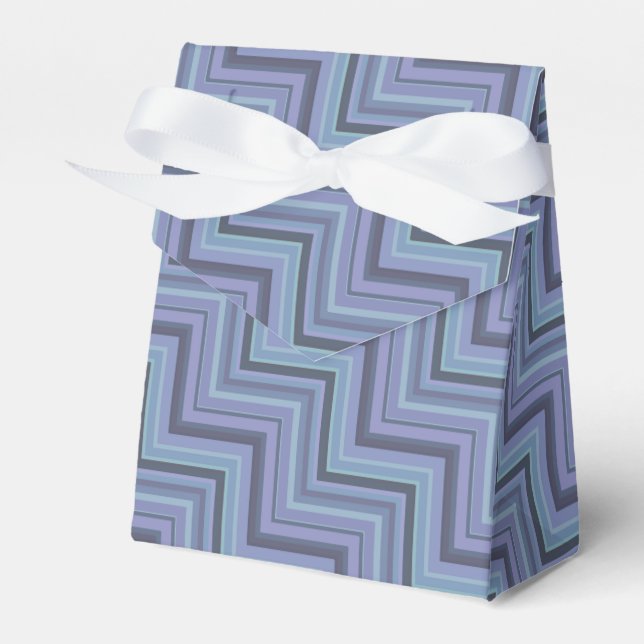 Blue-grey stripes stairs pattern favor boxes (Front Side)