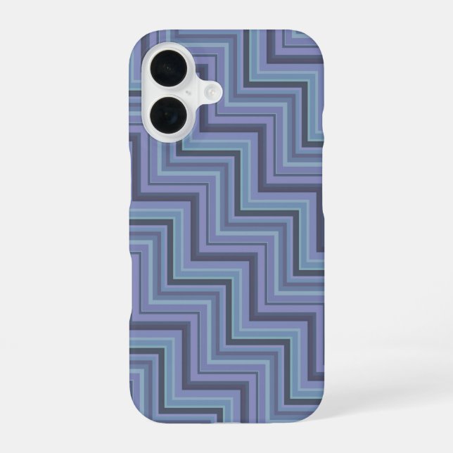 Blue-grey stripes stairs pattern iphone case (Back)