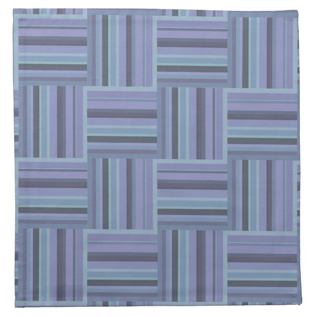 Blue-grey stripes weave pattern cloth napkin (Front)