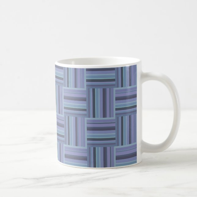 Blue-grey stripes weave pattern coffee mug (Right)