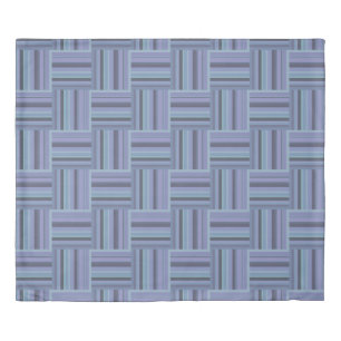 Blue-grey stripes weave pattern duvet cover