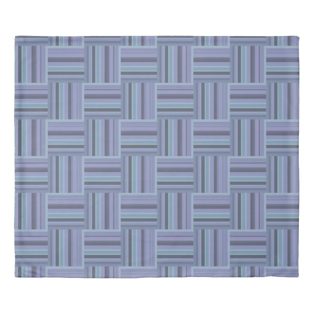 Blue-grey stripes weave pattern duvet cover (Front)
