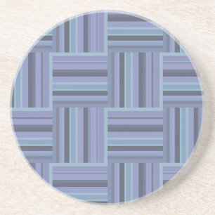 Blue-grey stripes weave pattern sandstone coaster