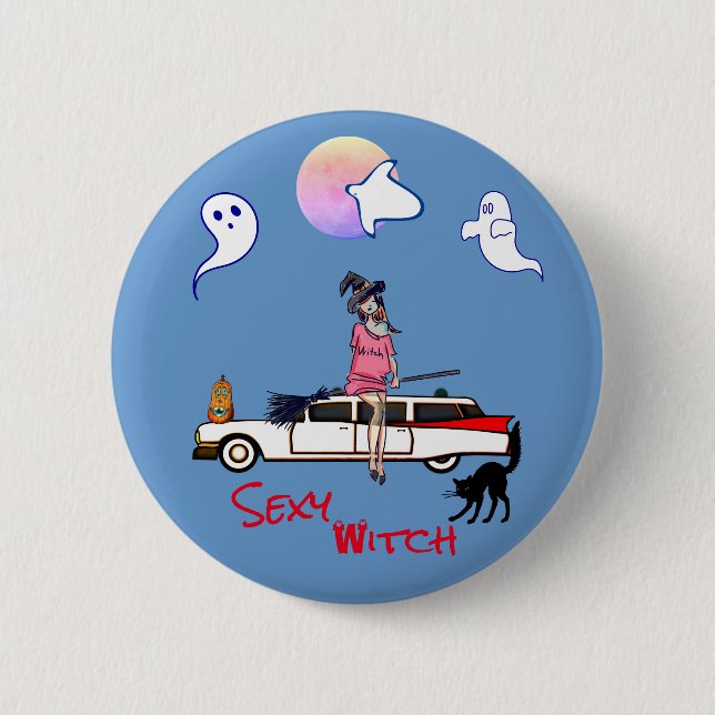 Blue Grey Supernatural Button (Front)