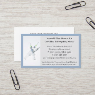 Blue Grey Syringes Healthcare Registered Nurse RN Business Card