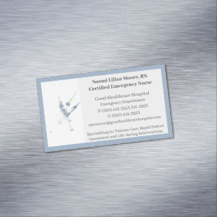 Blue Grey Syringes RN Healthcare Registered Nurse Business Card Magnet