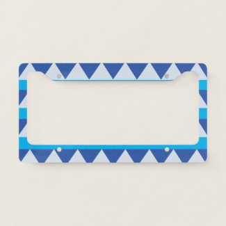 Blue Grey Triangle Stripe Geometric
