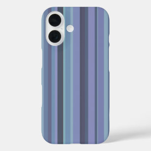 Blue-grey vertical stripes iPhone 16 case