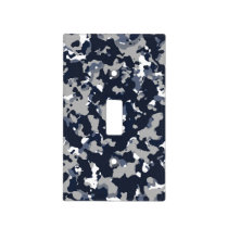 Blue Grey White Camouflage Camo Pattern Light Switch Cover