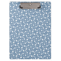 Blue Grey White Liberty Floral Pattern Elegant Pop