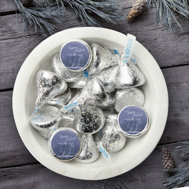 Blue grey white tis the season to be married hershey®'s kisses® (Creator Uploaded)
