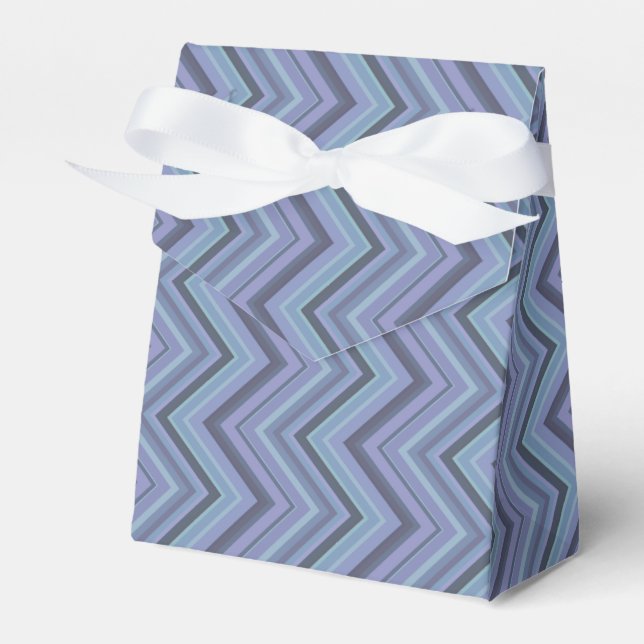 Blue-grey zigzag stripes favor boxes (Front Side)