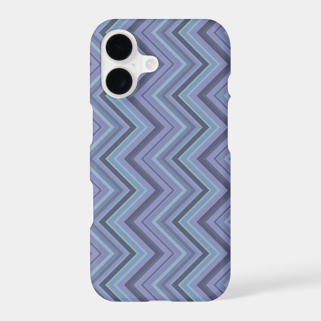 Blue-grey zigzag stripes iphone case (Back)