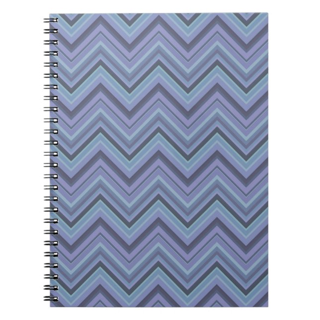 Blue-grey zigzag stripes notebook (Front)