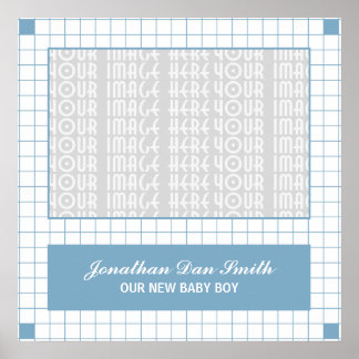 Blue Grid Photo Poster