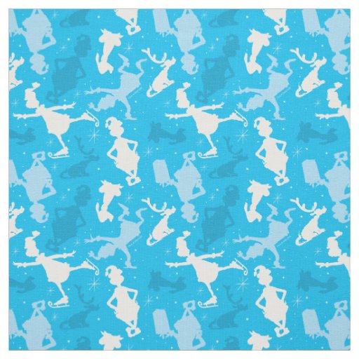Blue Grinch Ice Skating Pattern Fabric