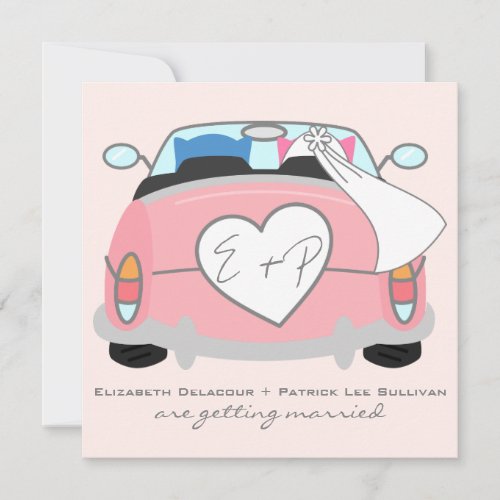 Blue Groom Owl &amp; Pink Bride Owl Wedding Invitation