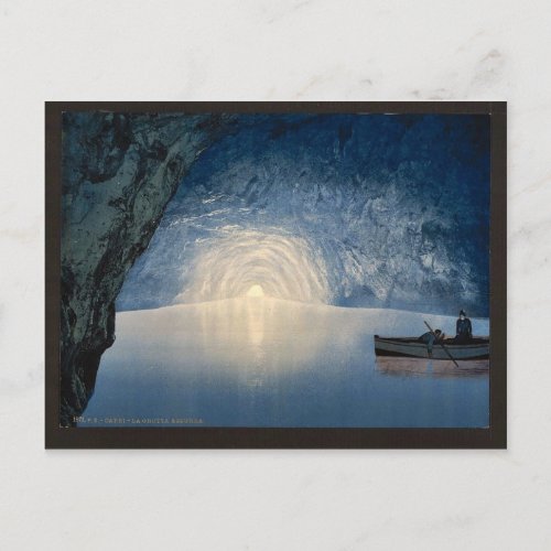 Blue grotto Capri Island of Italy vintage Photo Postcard