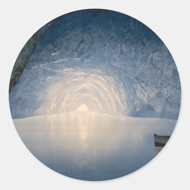 Blue Grotto, Island of Capri, Campania, Italy Classic Round Sticker (Front)