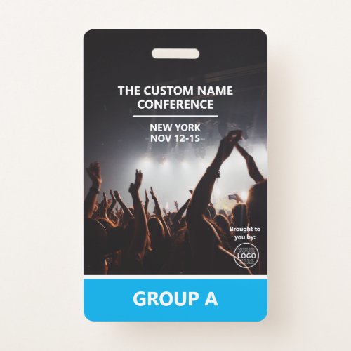 Blue Group Conference QR Code Custom Access Pass Badge