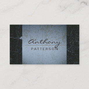 Blue Grunge   Black Marble Business Card