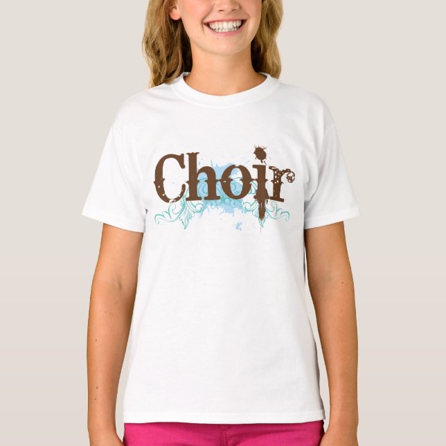 Blue Grunge Choir Logo Gift T-Shirt (Front)