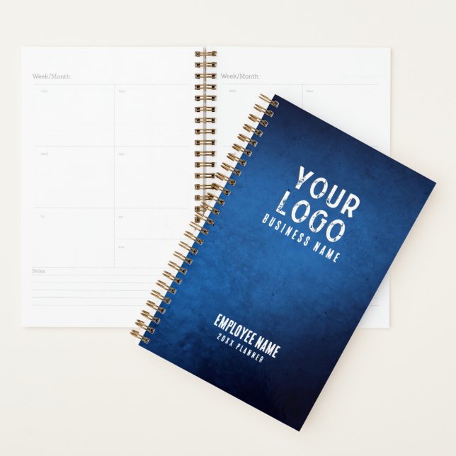 Blue Grunge Gradient Personalized Employee Planner (Display)