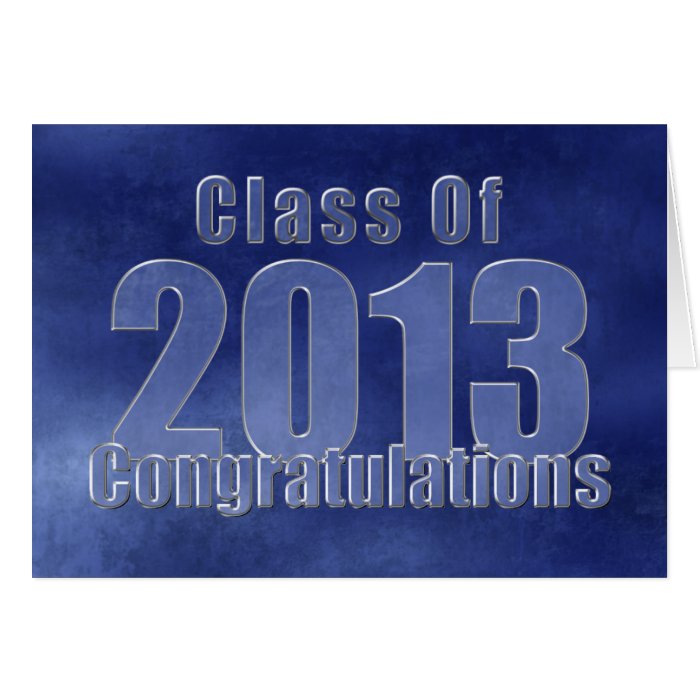 Blue Grunge Graduation Congratulations Card