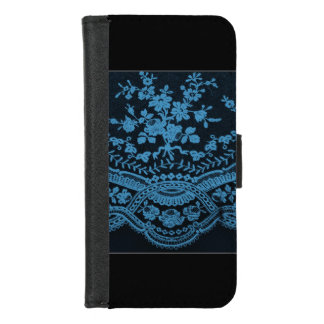 Blue Grunge Lace iPhone 8/7 Wallet Case