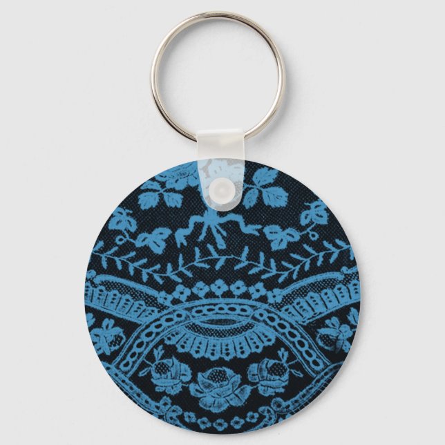 Blue Grunge Lace Keychain (Front)