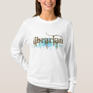 Blue Grunge Library Librarian Ladies Tee Shirt