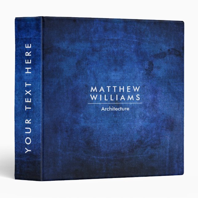 Blue Grunge Texture 3 Ring Binder (Front/Spine)
