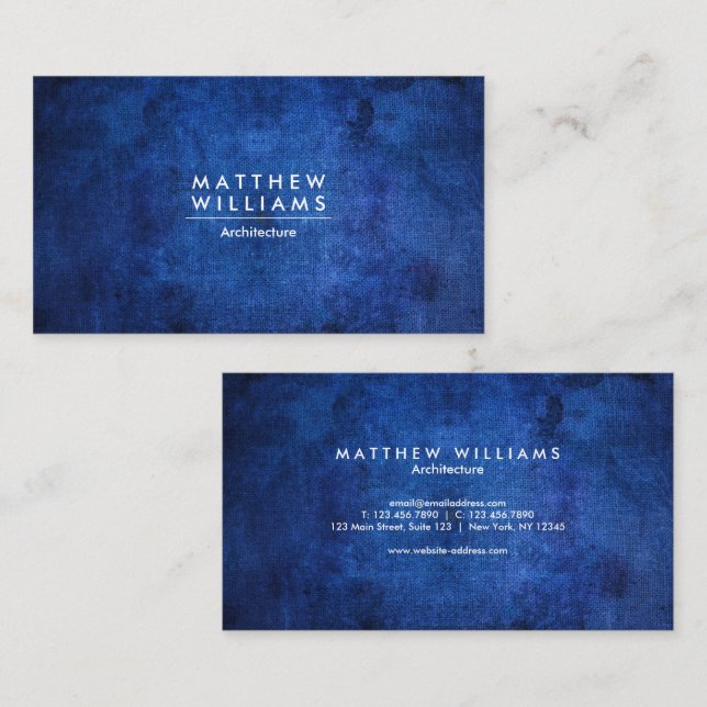 Blue Grunge Texture Business Card (Front/Back)