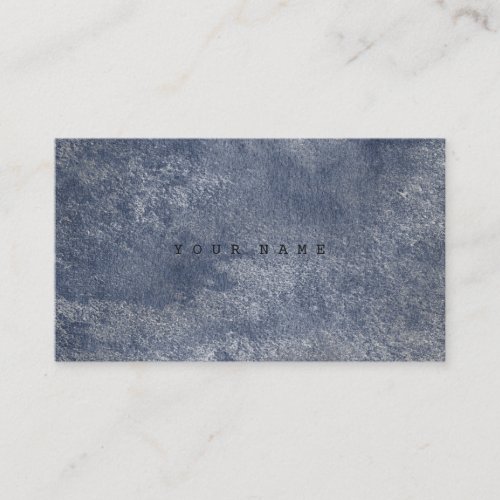 Blue Grungy Distressed Silver Cement Gray Business Card