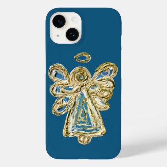 Blue Guardian Angel Art Custom iPhone Case