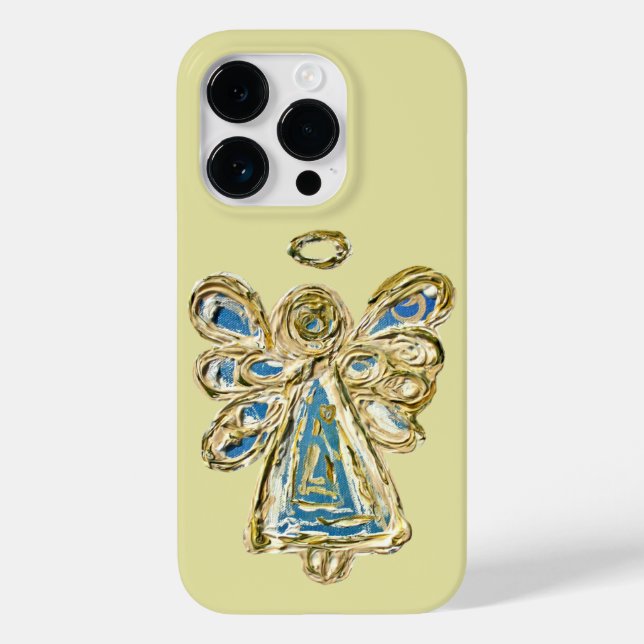 Blue Guardian Angel Art Custom iPhone Case (Back)