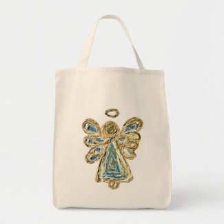 Blue Guardian Angel Art Custom Tote Bag