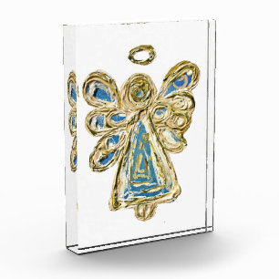 Blue Guardian Angel Art Paperweight Acrylic Award