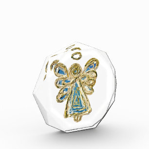 Blue Guardian Angel Art Paperweight Acrylic Award