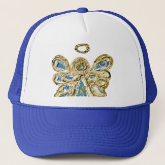 Blue Guardian Angel Custom Art Hat or Cap