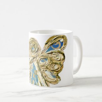 Blue Guardian Angel Custom Coffee Mug Cups