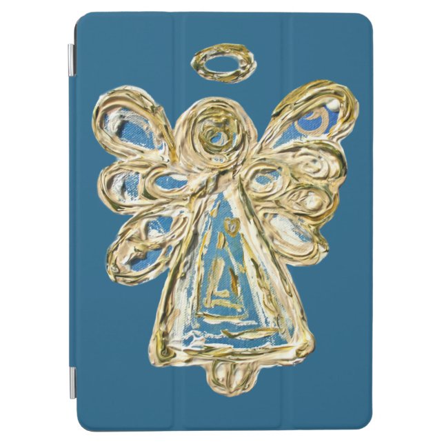 Blue Guardian Angel Custom Electronics iPad Case (Front)