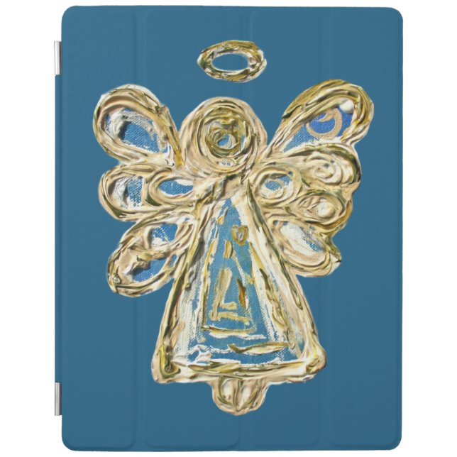 Blue Guardian Angel Custom Electronics iPad Case (Front)