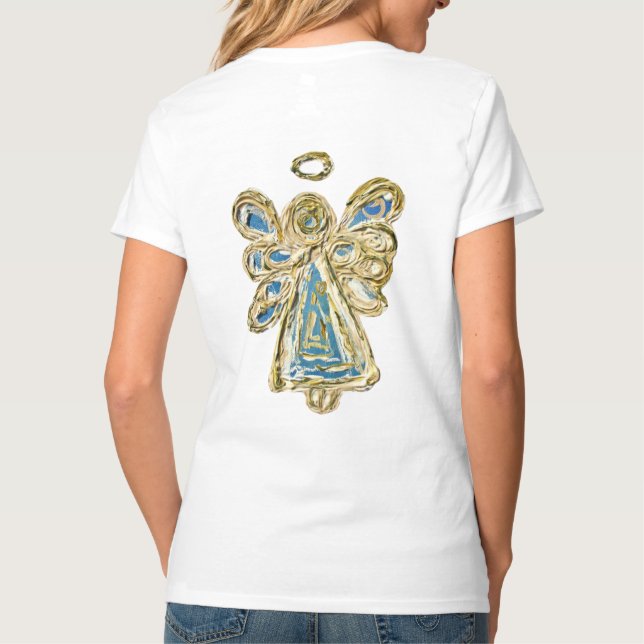 Blue Guardian Angel Custom Holiday Art Shirt (Back)