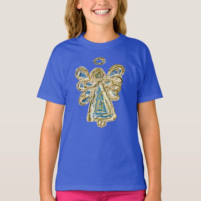 Blue Guardian Angel Custom Holiday Art Shirt (Front)