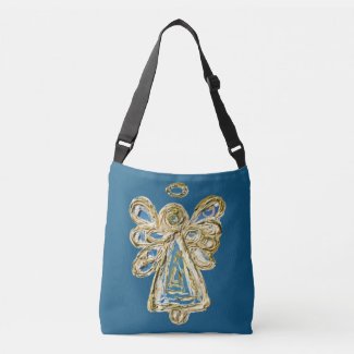 Blue Guardian Angel Purse Art Cross Body Bag