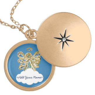 Blue Guardian Angel Series Cloud Custom Locket