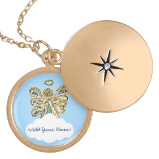 Blue Guardian Angel Series Cloud Custom Locket