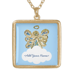 Blue Guardian Angel Series Cloud Custom Necklace